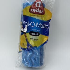 O Cedar Roll-O-Matic Roller Mop Refill 8.5” Wave Sponge Blue NEW